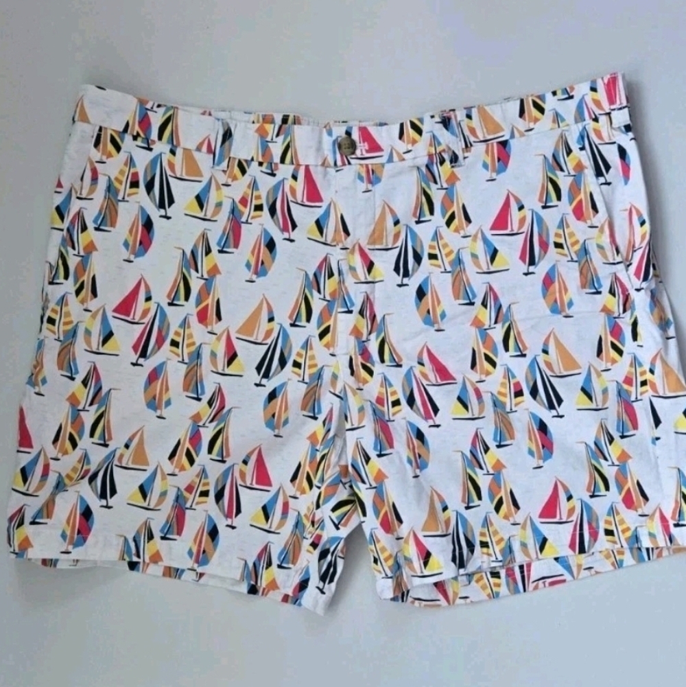Club Room Shorts Men's Size 42 Nautical Sailing Boats Inseam 9" Summer Vacation
